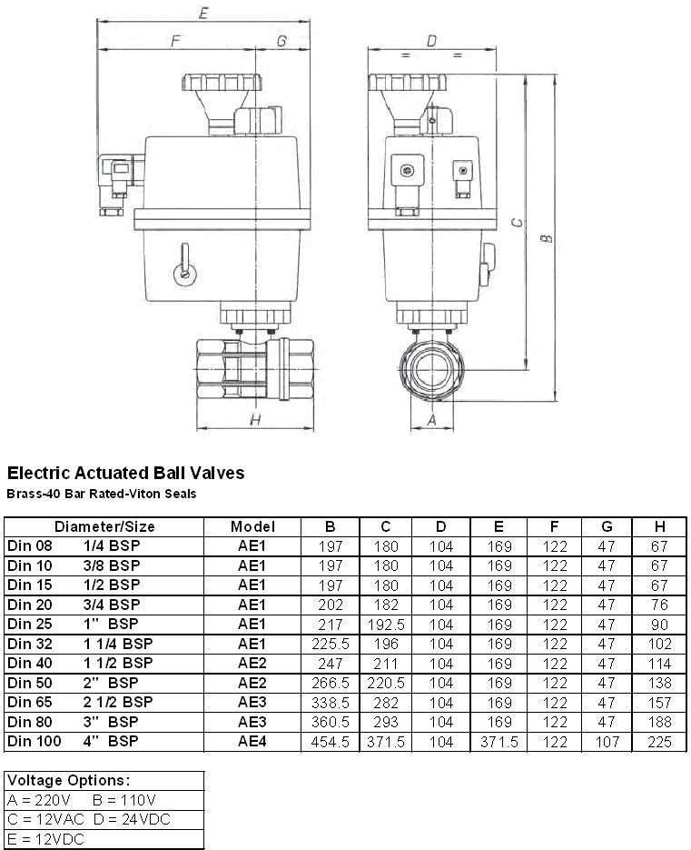 Brass Ball Valve with Electrical Actuator